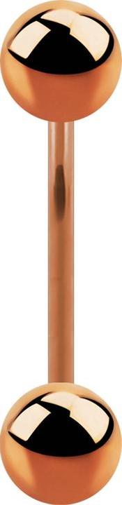 Actual product image Star Piercing Micro Banana rose gold with two balls (without brass, Surgical steel 316L)