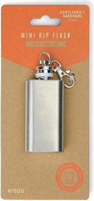 Actual product image Gentlemen's Hardware Mini hip flask key ring (28 ml)