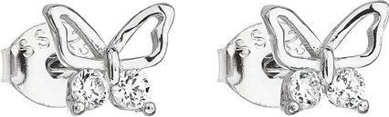 Produktbild Evolution Group Silver earrings with zircon white butterfly 11036.1 (L)