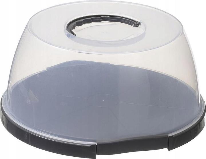 Plast team Cake topper, round, transparent/grey