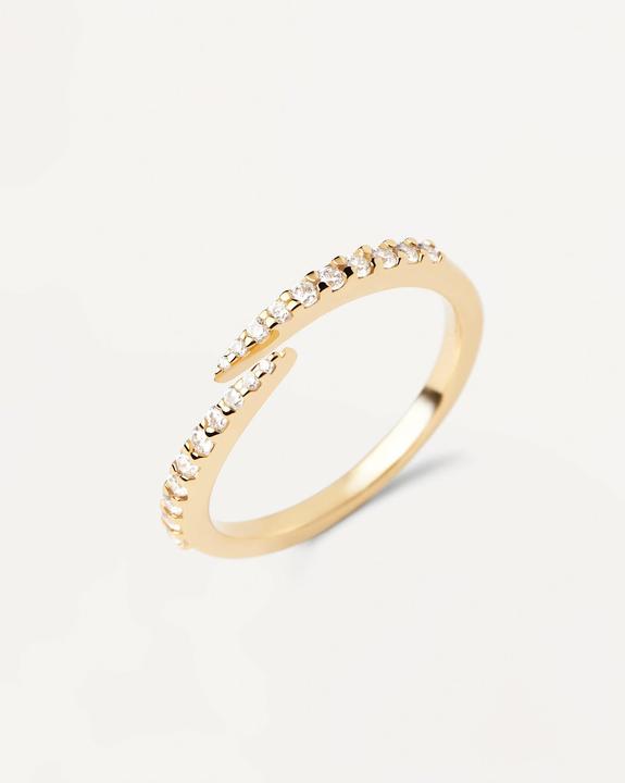 Actual product image Pd Paola PDPAOLA - PozlacenÃ½ otevÅ™enÃ½ prsten s ÄirÃ½mi zirkony EMBRACE Gold AN01-805 - Circuit: 52 mm (52, 925 Silver)