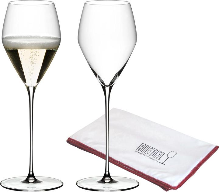 Produktbild Riedel Veloce Champagner Gläser + Poliertuch (32.70 cl, 3 Gläser, Sektgläser)