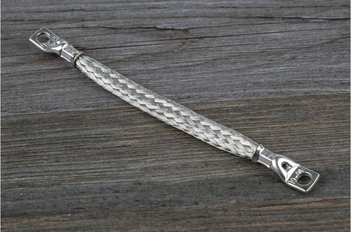 Image du produit Rs Pro Câble tressé cuivre étamé 10,05 mm 0.15m monoconducteur 24 x 20 x 0,2 mm 1.762 Ω/km M6 (0.15 m)