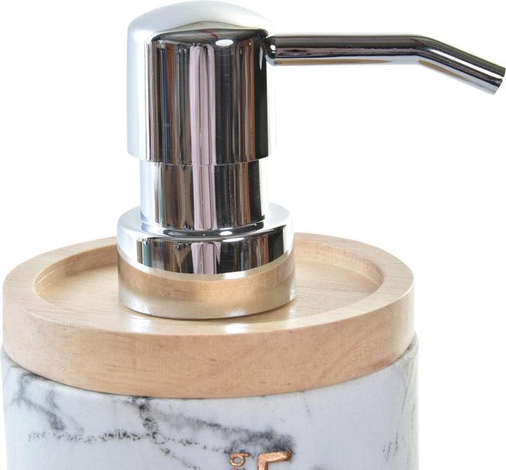 Produktbild DKD Home Decor Seifenspender Marmor Weiss natürlich Harz Kautschuk Kunststoff