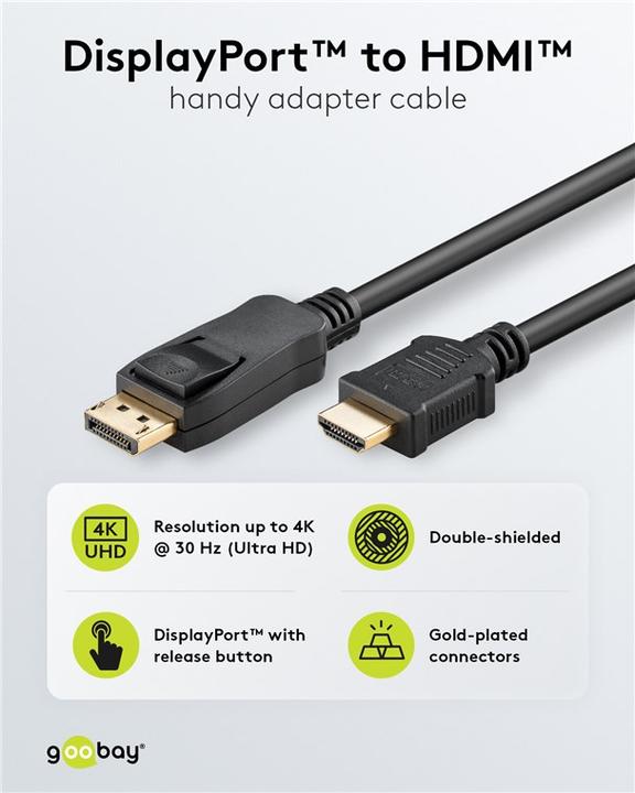 Immagine prodotto Goobay DisplayPort – HDMI (3 m, HDMI, DisplayPort)