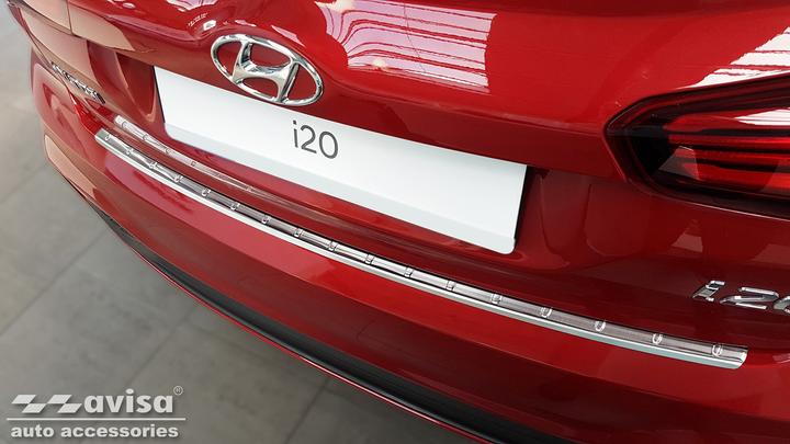 Image du produit Avisa Protection du seuil de chargement en acier inoxydable pour Hyundai i20 de 2020 à aujourd'hui (Arrière)