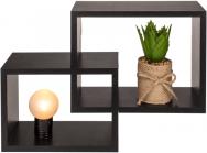 Image du produit Ootb Étagère murale en bois noir, lot de 2 (17 x 13 x 9 cm)