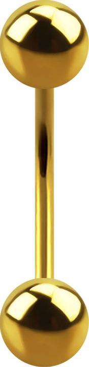 Produktbild Star Piercing Micro Banane vergoldet mit zwei Kugeln (Chirurgenstahl 316L, ohne Messing)