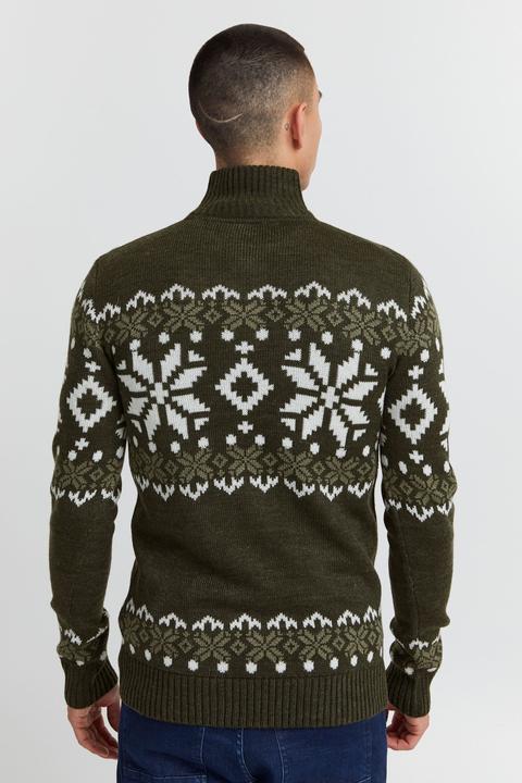 Actual product image Solid Norwin Men's Jumper Chunky Knit Pullover Troyer (L)
