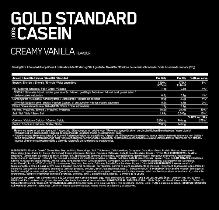 Actual product image Optimum Nutrition Gold Standard 100% Casein (Vanilla, 1 pcs., 924 g)