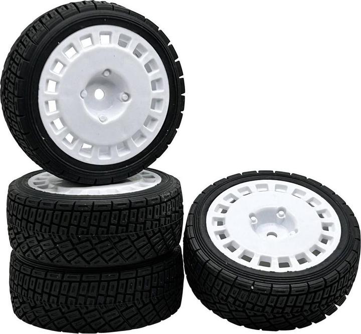 Reely 1:10 Road Model, Sports Car, Rally Complete Wheels Rally RA White 4 pcs.