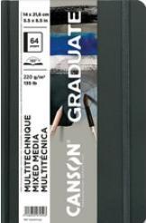 Produktbild Canson Skizzenbuch GRADUATE Mixed Media, 140 x 216 mm schwarz, 32 Blatt, 220 g/qm Papier, naturales Papier (140 x 216 mm, Blanko)