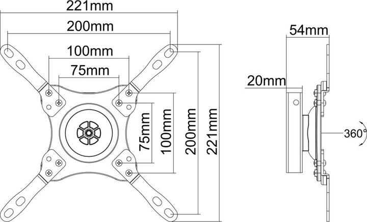 Image du produit Multibrackets M VESA Wallmount 360 Silver (Mur, 32", 15 kg)