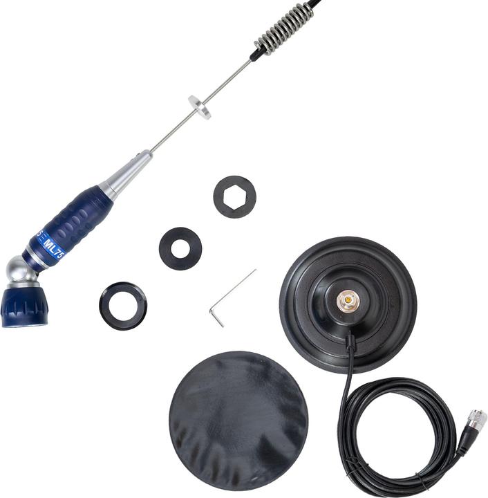 Actual product image PNI CB antenna ML75, foldable, 26-28 MHz, 300 W with magnetic base included, length 90 cm