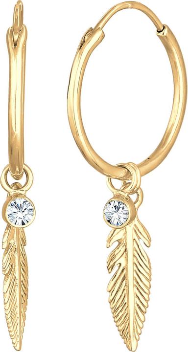 Image du produit Elli Créole, plume, boucle d'oreille solitaire (Cristal de verre, Argent sterling 925)