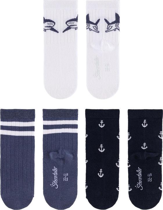 Image du produit Sterntaler Pack de 3 chaussettes enfants requin (Lot de 3, 23 - 26)