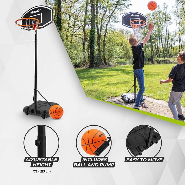 Image du produit Virtufit Panier de basket-ball sur pied réglage facile 1,7m à 2,15m