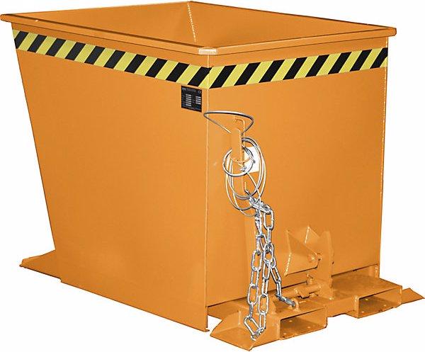 Actual product image eurokraft pro Tilting skip for dollies, capacity 0.55 m³, orange RAL 2000. (550 l)