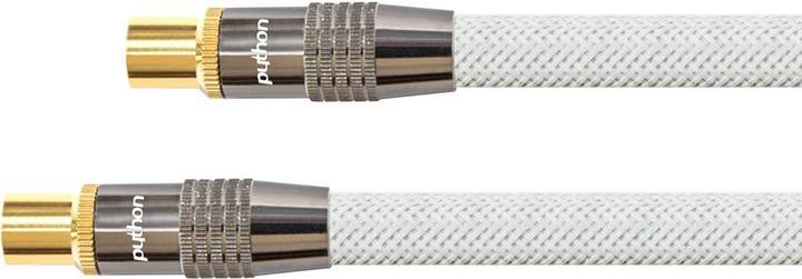 Produktbild Python SAT-Antennenkabel, IEC/Koax-Stecker auf Buchse vergoldet, Abschirmung 120 db, 75 Ohm, Nylongeflecht (120 dB, Antennenkabel)