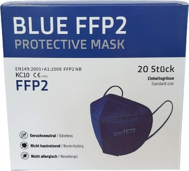 Actual product image Kangcheng FFP2 Masks Flu/Covid Breathing Protection EU certified BLUE (20 x)