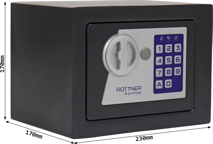 Produktbild Rottner Möbeltresor Jupiter 1 Elektronikschloss Notfallschüssel gleichschliessend (4.97 l)