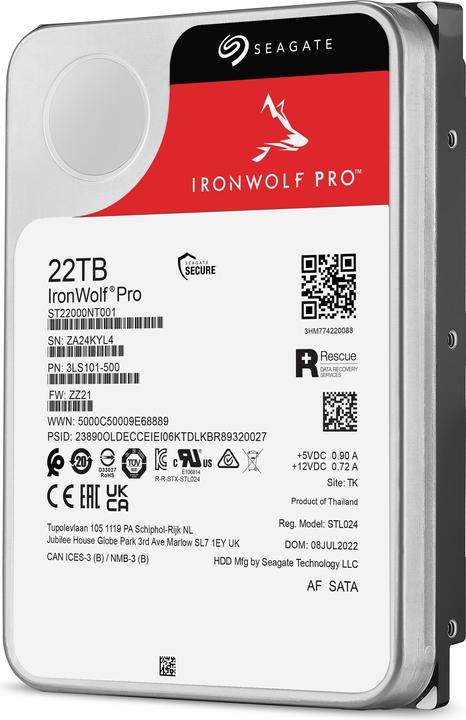 Image du produit Seagate IronWolf Pro High WRL (22 To, 3.5", CMR)