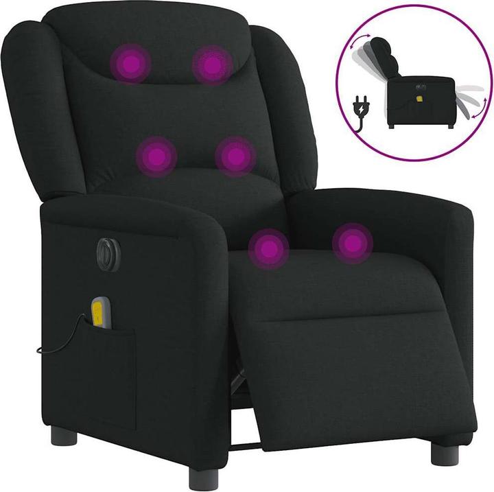 Produktbild VidaXL Massagesessel Elektrisch Schwarz Stoff