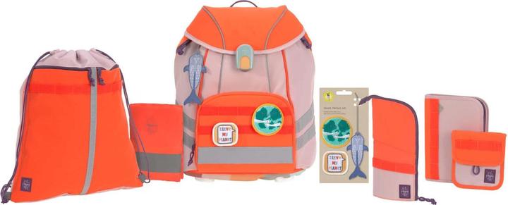 Lässig Schulthek-Set Unique 7-teilig, Neon Orange (19 l)