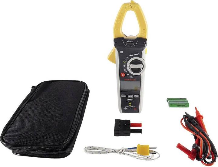 Image du produit Multimetrix Pince ampèremétrique CM 604 numérique avec étui CAT III 600V Affichage (Counts) : 4000 (CAT III 600V)