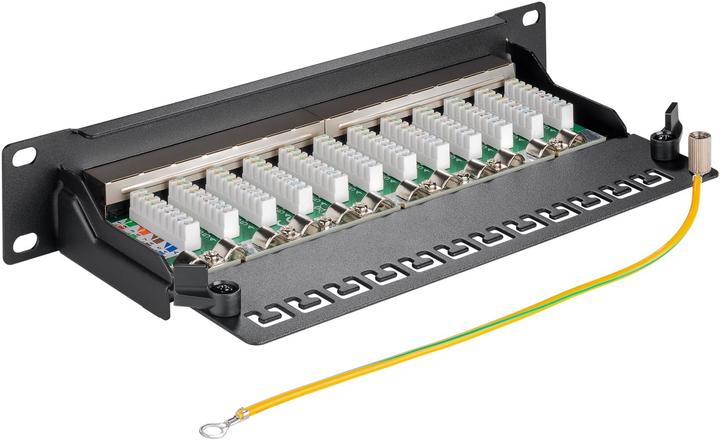 Immagine prodotto Goobay CAT 6a 25.40cm (10") Patch Panel, 12 porte, nero