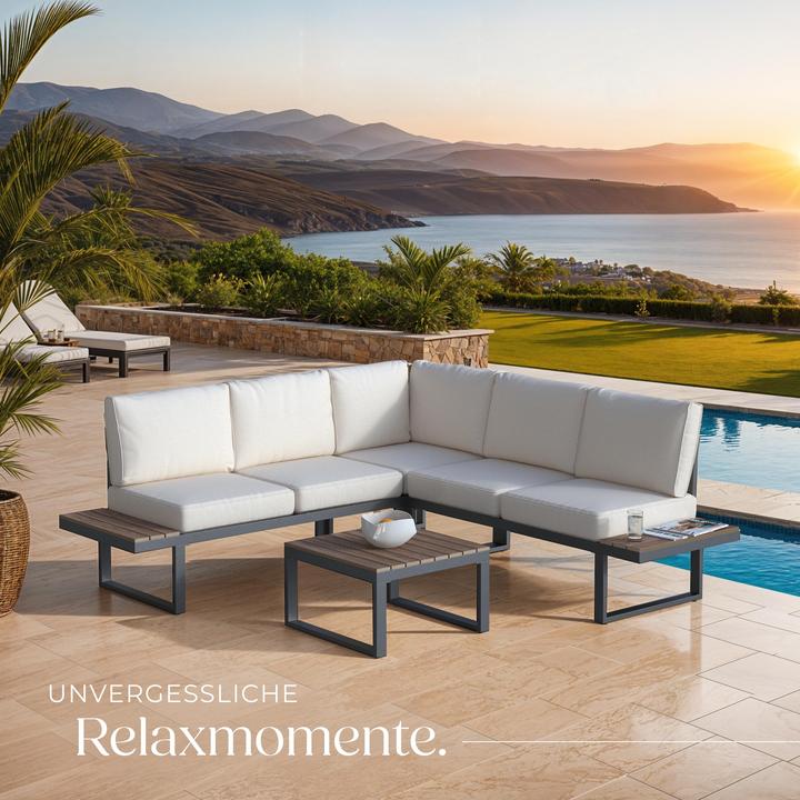 Actual product image tectake Garten-Lounge-Set Eliar, 4-teilig, mit Aluminiumgestell