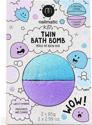 Produktbild Nailmatic Kids Twin Bath Bomb podwójna kula do kąpieli dla dzieci Blue/Violet 170g (Violet, Blue)