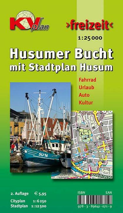 Husumer Bucht mit Stadtplan Husum 1 : 25 000 (Allemand)