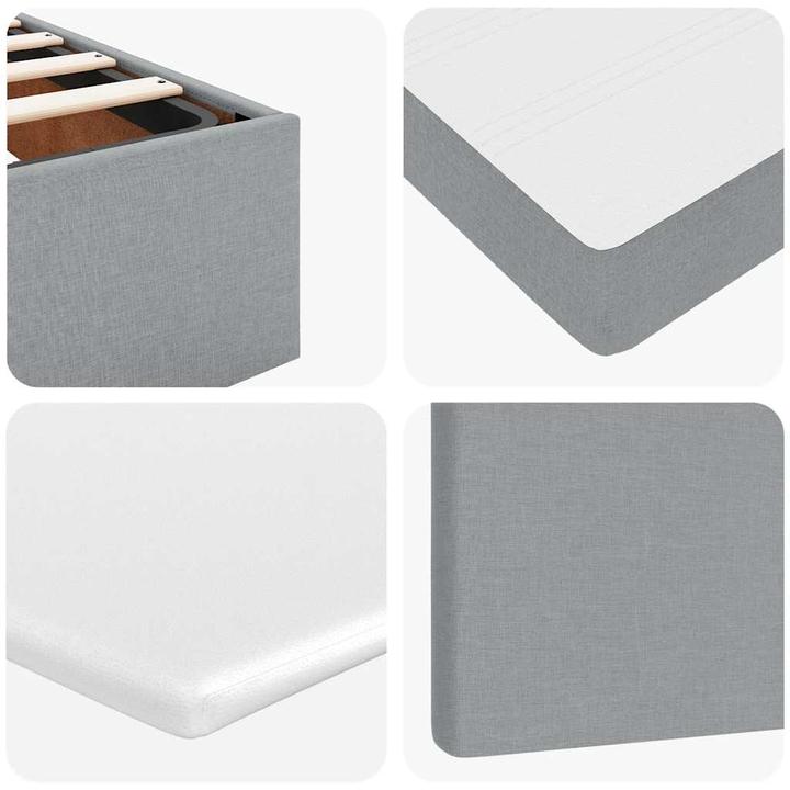 Produktbild VidaXL Ottoman-Bett mit Matratze Hellgrau 90x190 cm Stoff (90 x 190 cm)