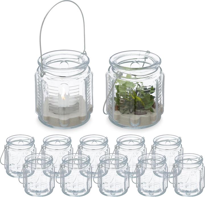 Actual product image Relaxdays 12x lantern (1 x, 9.5 x 8.5 x 18 cm)