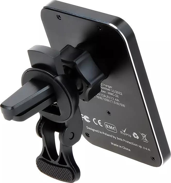 Actual product image 3MK Car charger holder wireless Hardy MagCharger 15W black