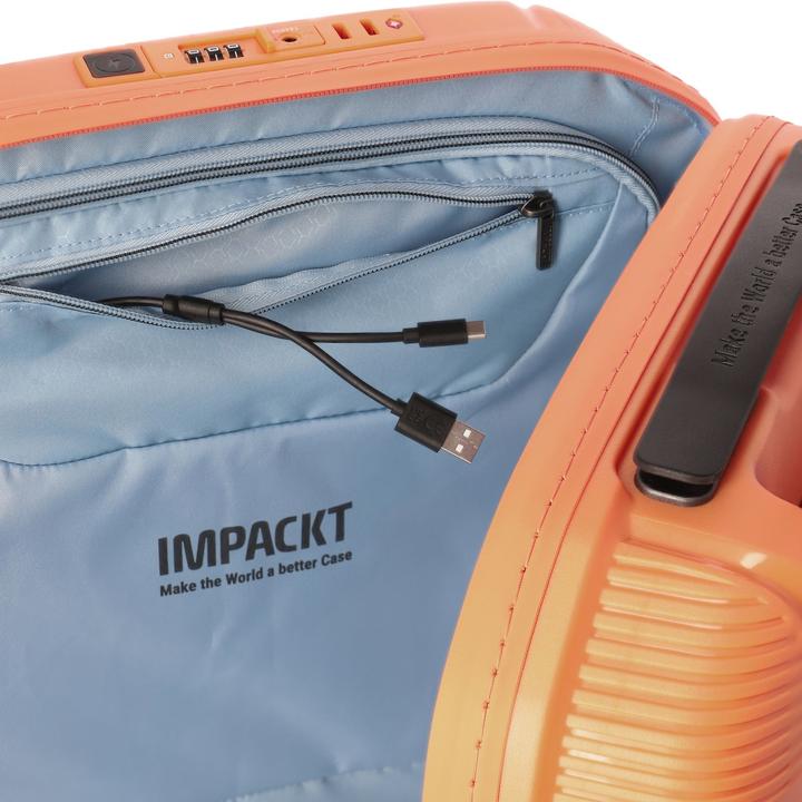 Actual product image Impackt IP1 - 4-wheel trolley with USB port, Garden Apricot (38 l, Hand luggage (up to 50 litres))