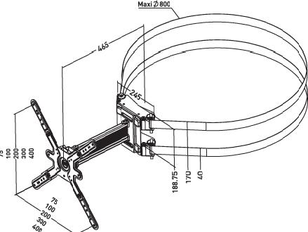 Produktbild Erard Säulenhalterung -55",Metall/Alu, schwarz (55")
