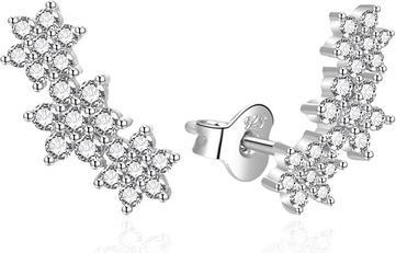 Produktbild Agato - Flower long earrings with zircons AGT-E023PW