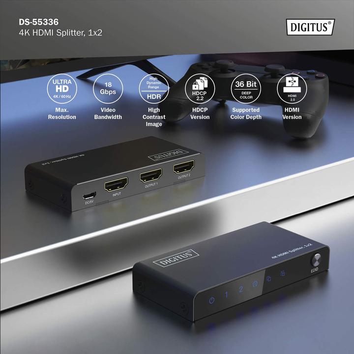 Produktbild Digitus 4K HDMI Splitter, 1x2