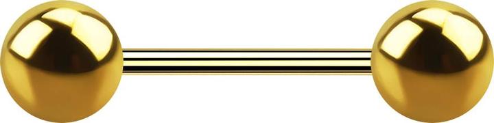 Produktbild Star Piercing Micro Barbell vergoldet mit zwei Kugeln (Chirurgenstahl 316L, ohne Messing)