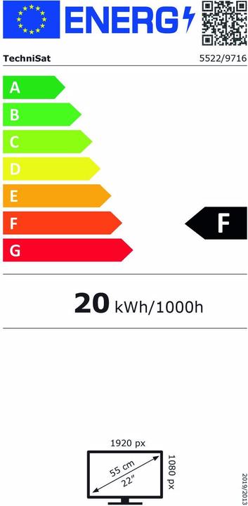 Energie-Label TechniSat Techniline Pro 22 (22", LCD, Full HD)