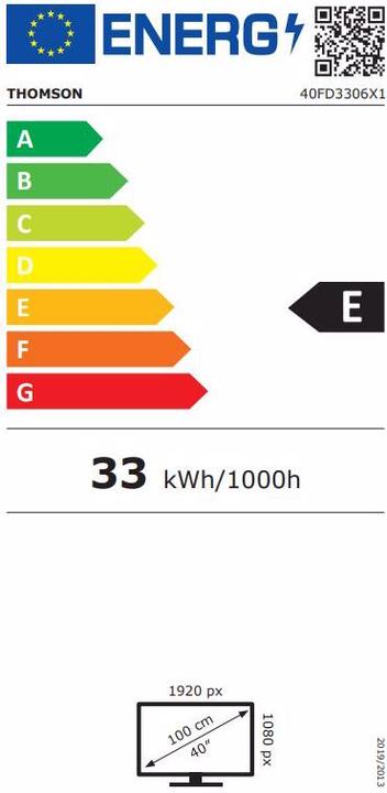 Energie-Label Thomson 40FD3306 (40", LED, Full HD, 2020)