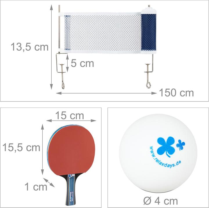 Actual product image Relaxdays 9pcs table tennis set
