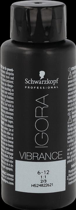 Actual product image Schwarzkopf Professional IGORA Vibrance Hair Tint NEW (6-12 Dark blond Cendré Ash)