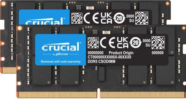 Actual product image Crucial DDR5-6400 Kit 48GB 2x24GB CSODIMM CL52 (2 x 24GB, 6400 MHz, DDR5 RAM, SO-DIMM)