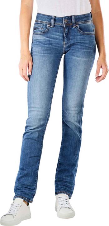 G-Star Midge Zip Mid Straight Jeans medium indigo aged