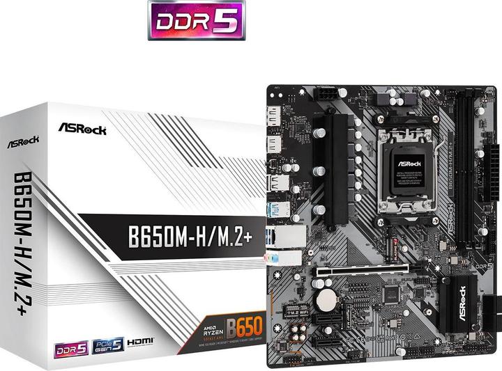 Actual product image AsRock B650M-H/M.2+ (AM5, AMD B650, mATX)