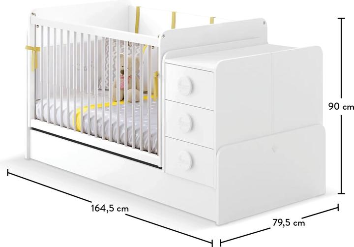 Produktbild Cilek Babybett Baby Cotton Umbaubar Klein (70 x 115 cm)