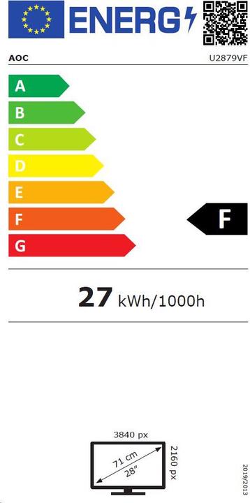 Energie-Label AOC U2879vf (3840 x 2160 Pixel, 28")